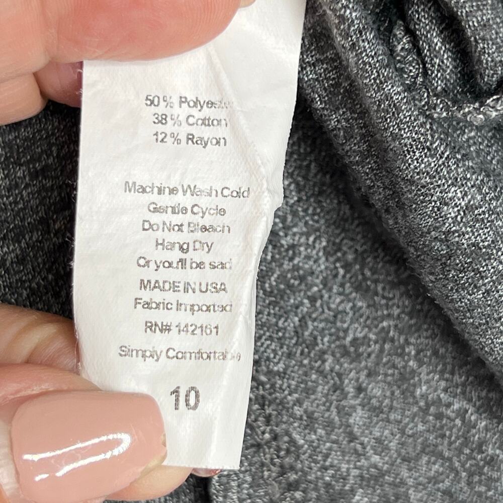 Girls LuLaRoe Basic Grey Mae Dress Size 10 - Picture 4 of 6